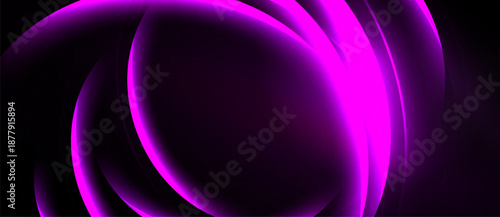 Abstract pink waves, glowing lines, dark background. Smooth curves create dynamic visual effect. Minimalist design, modern aesthetic.