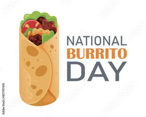 vector graphic of national burrito day good for national burrito day celebration. flat design. flyer design.flat illustration.