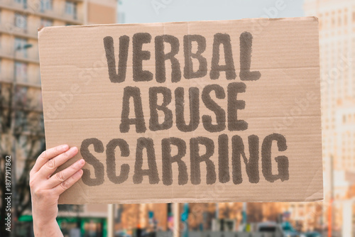 Valokuva "Verbal Abuse Scarring" Words inflict deep psychological wounds