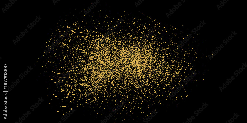 Fototapeta premium Gold glitter texture on a black background. Holiday background. vector abstract