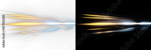  Yellow light beam design with shimmering stripes, explosive glow and horizontal laser lines symbolizing movement, power and a futuristic atmosphere, perfect for a sci-fi background. © kulinskaia