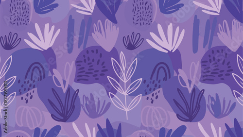 seamless blue pattern with flowers