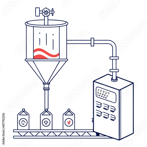 Precision dosing system control for chemical industrial processes, advanced technology ensuring accurate fluid measurement and management.