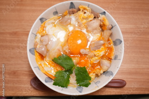 Japanese Food,  Oyakodon or Chicken and Egg Rice Bowl - 日本料理 親子丼