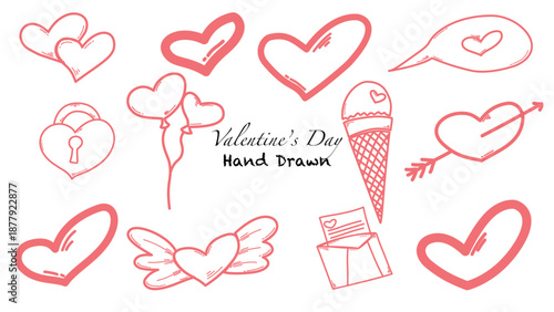 Valentines collection hand drawn