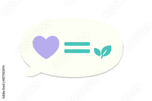 Love and Nature Symbol in a Speech Bubble