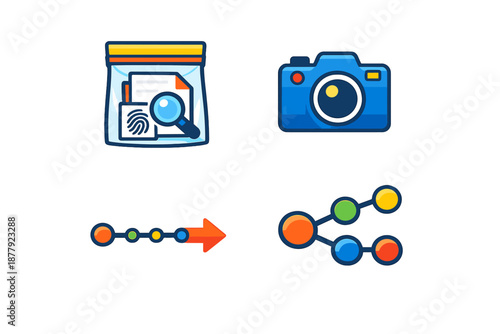 Crime scene investigation icons