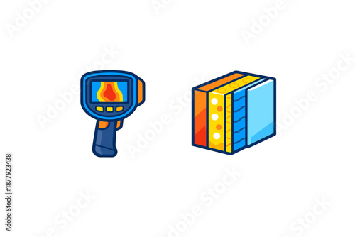 Infrared camera and layered material with thermal insulation