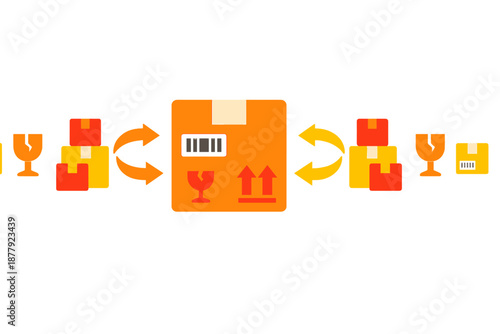 Logistic process: shipping, tracking and delivery of packages