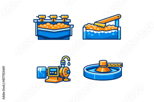 Water treatment equipment icons