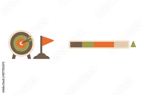 Target and progress bar with flag