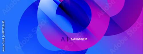 Abstract fluid shapes, vibrant blue, purple hues. Modern design, dynamic composition, smooth gradients create visual interest.