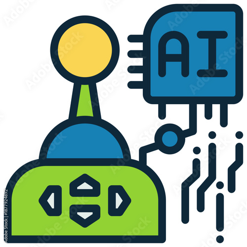 control joy gaming ai technology filled outline icon