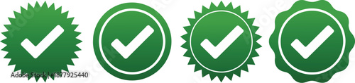 Collection of Green Check Marks Representing Confirmation and Quality