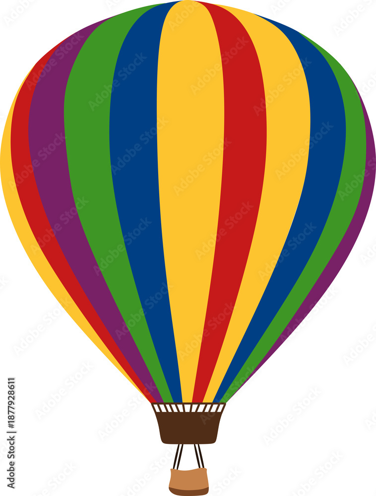 Fototapeta premium Colourfulhot air balloons - png, isolated, transparent background
