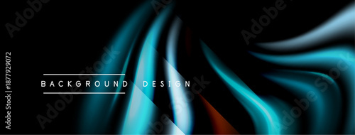 Abstract flowing lines create dynamic background. Blue, white, brown hues blend seamlessly. Modern design element for projects.