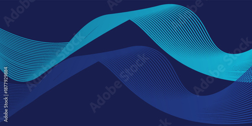 Abstract blue background with flowing lines for futuristic concept. Dynamic waves.