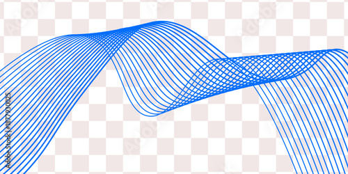 Dark abstract background with glowing wave. Shiny moving lines design element. Modern purple blue gradient flowing wave lines. Futuristic technology concept. Vector line waving modern