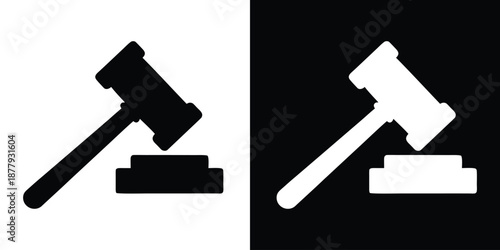 judge gavel silhouette vector, gavel judge hammer icon symbol