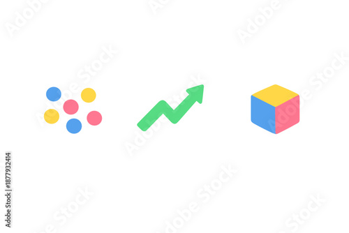 Abstract colorful shapes and growth chart