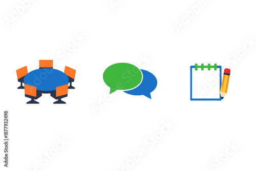 Meeting, Communication and Planning Icons