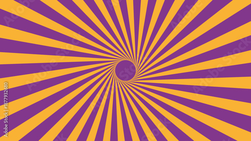 Vintage retro banner background. Pink purple green pastel radial stripes sunburst with light. Pastel color twisting stripes sunburst. Vector illustration. Abstract retro background with stripes .