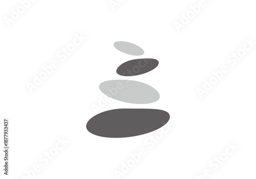 simple balancing stones logo design concept