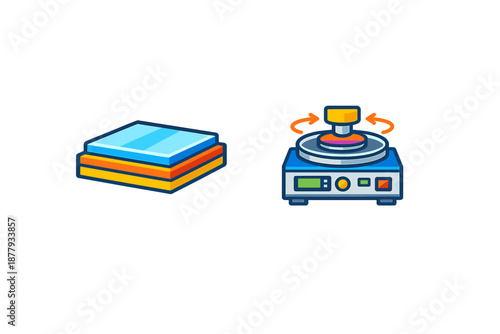 Stacked plates and a spinning machine