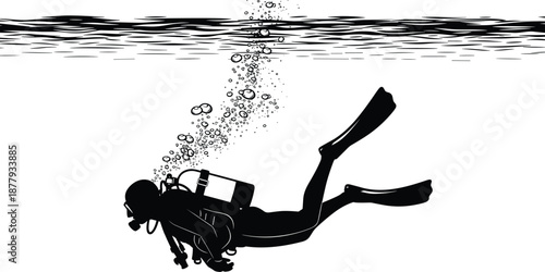 Based on the final image provided, here is the SEO-optimized metadata for your scuba diver vector illustration.