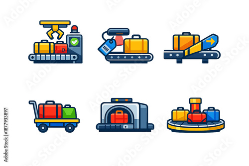 Airport Baggage Handling Icons