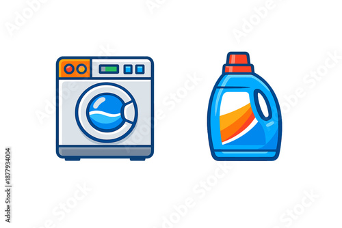 Washing machine and laundry detergent icon