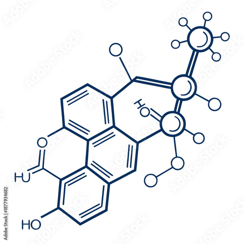 Illustration of chemical compound reformulation concept, symbolizing new product creation and scientific redesign.