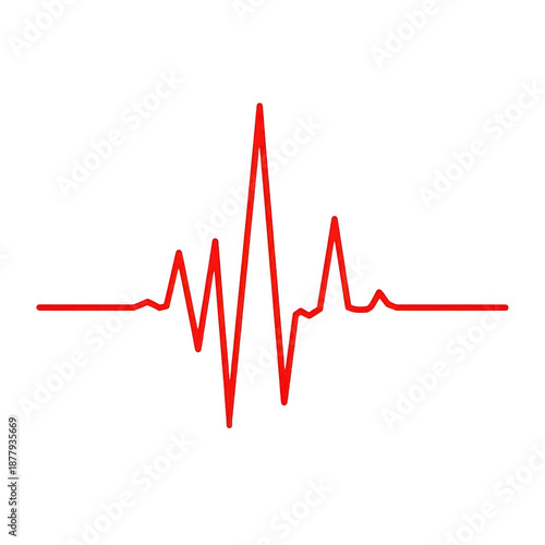 Heartbeat graph isolated on transparent background