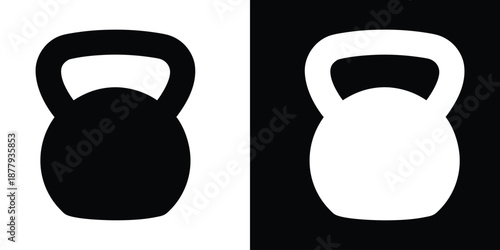 Kettlebell silhouette icon vector, fitness and strength training equipment vector illustration, Kettlebell icon