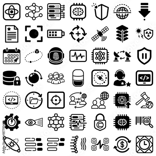 Orbital Intelligence and Space 2.0 Rounded Style Vector Icon Set