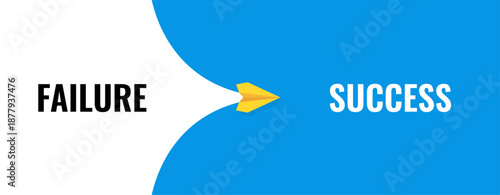 Failure leading to success, representing the process of overcoming challenges, learning from mistakes, and achieving victory in personal and professional growth