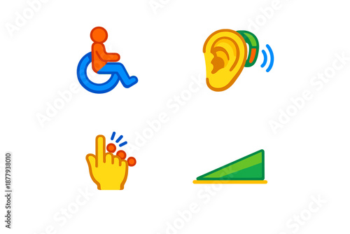 Accessibility Icons with Neon Glow