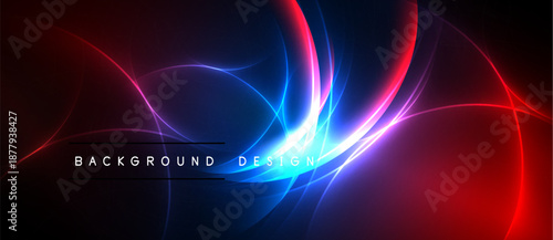 Abstract vibrant energy flows. Red, blue, purple hues blend. Dynamic light creates modern visual impact. Background design element.