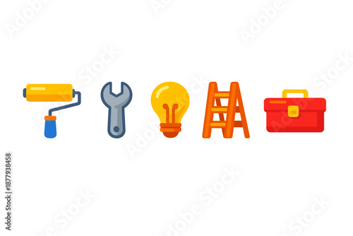 Set of tools for renovation and creative ideas