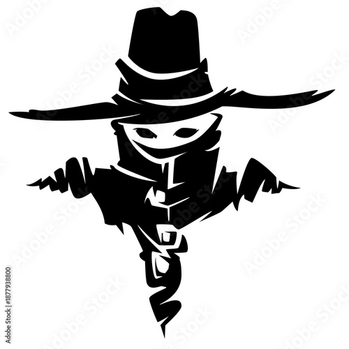 Mysterious Cowboy Silhouette Vector Art