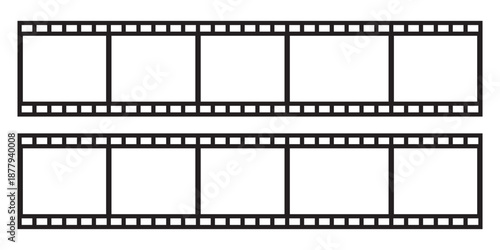 film strip icon isolated on background with texture brush. ribbon photo film strip frame, Video Film strip roll