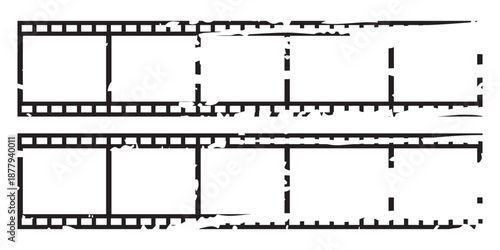 film strip icon isolated on background with texture brush. ribbon photo film strip frame, Video Film strip roll