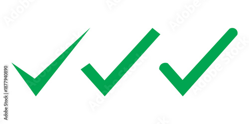 Green check mark icon. Vector illustration