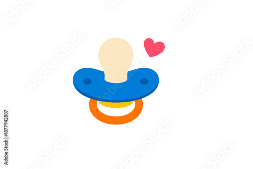 Glowing pacifier with a heart icon