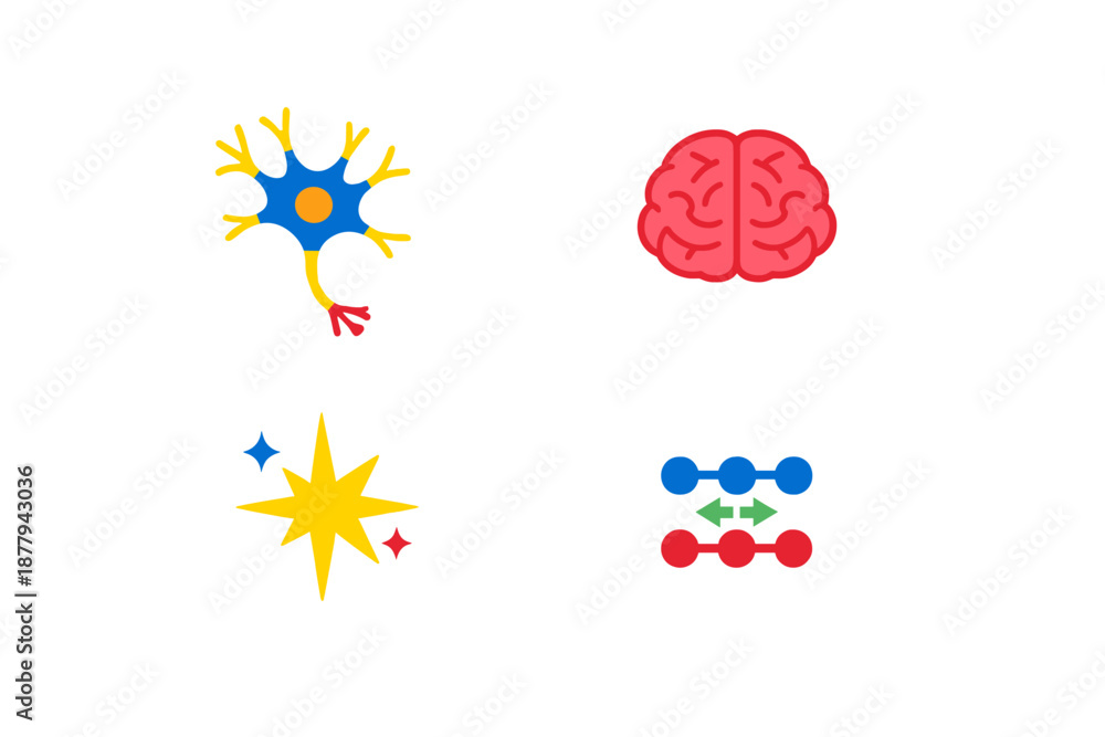 Obraz premium Artificial intelligence concept with neuron, brain and neural network