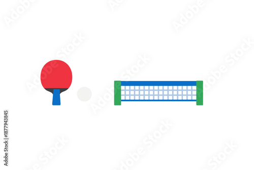 Ping Pong Game with Glowing Neon Elements