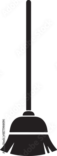 Broom and mop silhouette, cleaning tool icons, cleaning brush mop icon, broom vector icon silhouette vector, broom silhouette vector illustration