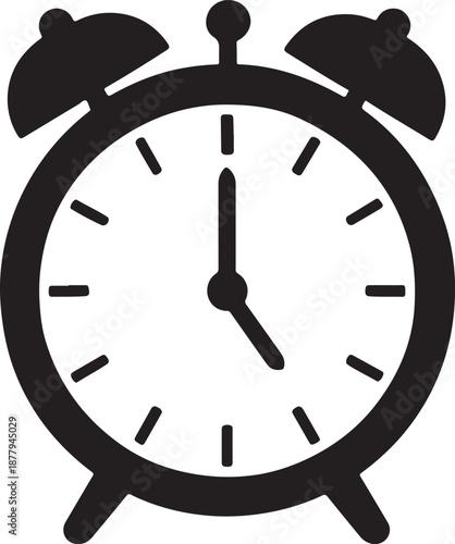Black alarm clock symbol