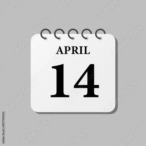 Icon page calendar day - 14 April