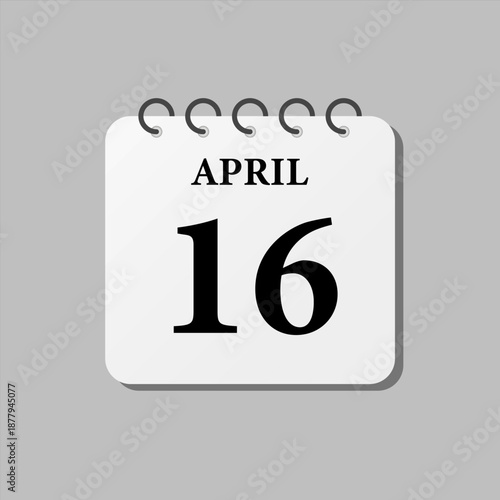 Icon page calendar day - 16 April